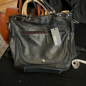 Kenneth Cole Black Leather Briefcase